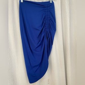 Blue adjustable slit skirt
